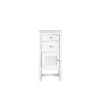 James Martin E645-B15L-GW-3CAR Athens 15 Inch Cabinet with Drawers and Door in Glossy White with 3 CM Carrara Marble Top