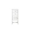 James Martin E645-B15L-GW-3EJP Athens 15 Inch Cabinet with Drawers and Door in Glossy White with 3 CM Eternal Jasmine Pearl Quartz Top