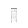 James Martin E645-B15R-GW-3GEX Athens 15 Inch Cabinet with Drawers and Door in Glossy White with 3 CM Grey Expo Quartz Top