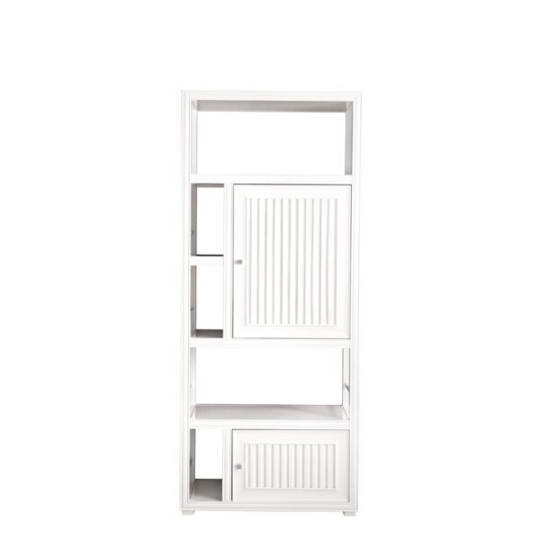 James Martin E645-BLC30-GW Athens 30 Inch Bookcase Linen Cabinet (double-sided) in Glossy White