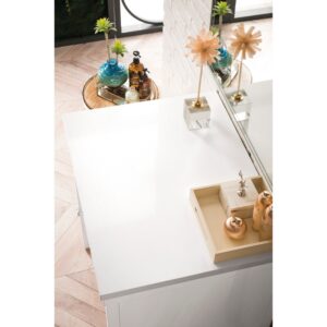 James Martin E645-DU30-GW-3WZ Athens 30 Inch Countertop Unit in Glossy White with 3cm White Zeus Quartz Top