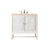 James Martin E645-V30-GW-3EMR Athens 30 Inch Single Vanity Cabinet in Glossy White with 3 CM Eternal Marfil Top