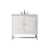 James Martin E645-V36-GW-3EJP Athens 36 Inch Single Vanity Cabinet in Glossy White with 3 CM Eternal Jasmine Pearl Quartz Top