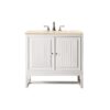 James Martin E645-V36-GW-3EMR Athens 36 Inch Single Vanity Cabinet in Glossy White with 3 CM Eternal Marfil Top