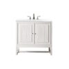 James Martin E645-V36-GW-3WZ Athens 36 Inch Single Vanity Cabinet in Glossy White with 3cm White Zeus Quartz Top