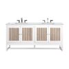 James Martin E645-V72-GW-3ENC Athens 72 Inch Double Vanity Cabinet with Ethereal Noctis Top - Glossy White