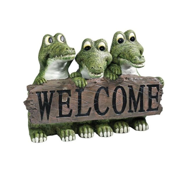 Design Toscano EU10544 11 1/2 Inch Ragin Cajun Crocodile Welcome Sign