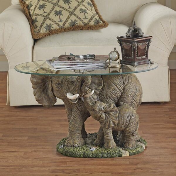 Design Toscano EU30543 30 Inch Elephants Majesty Cocktail Table