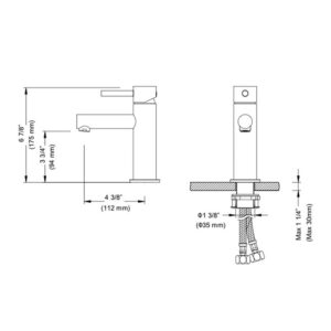 Blossom F01 116 6 7/8 Inch Single Handle Bathroom Faucet