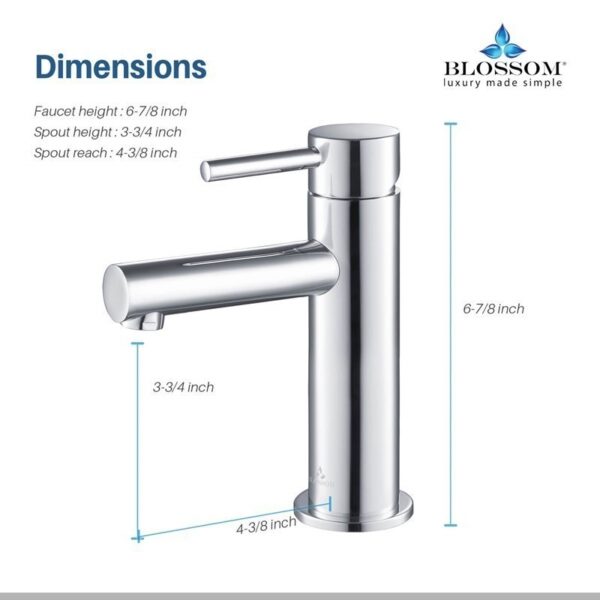 Blossom F01 116 6 7/8 Inch Single Handle Bathroom Faucet