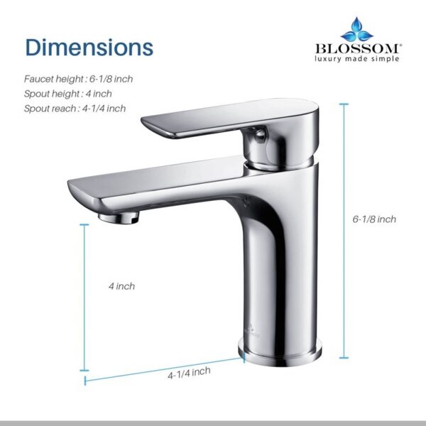 Blossom F01 120 6 1/8 Inch Single Handle Bathroom Faucet