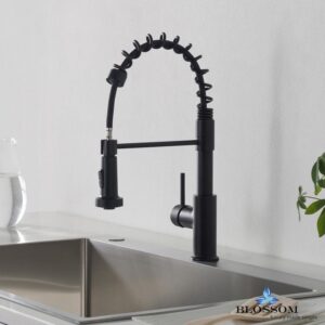 Blossom F01 205 04 Single Handle Pull Down Kitchen Faucet in Matte Black F01 205 04 F0120504