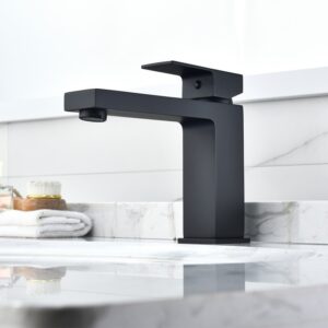 Altair F0111-BAF-MB Aalst 6 3/8 Inch Single Hole Bathroom Faucet - Matte Black