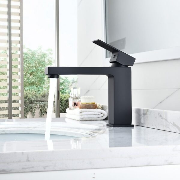 Altair F0111-BAF-MB Aalst 6 3/8 Inch Single Hole Bathroom Faucet - Matte Black