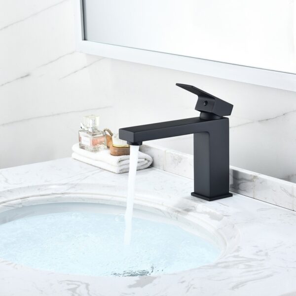 Altair F0111-BAF-MB Aalst 6 3/8 Inch Single Hole Bathroom Faucet - Matte Black