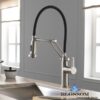 Blossom F01 208 02 Single Handle Pull Down Kitchen Faucet in Brush Nickel