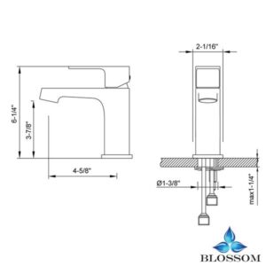 Blossom F01 302 01 Sancy Single Handle Lavatory Faucet in Chrome