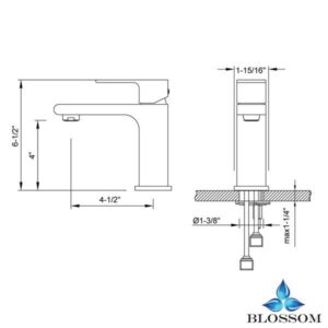 Blossom F01 303 02 Jubilee Single Handle Lavatory Faucet in Brush Nickel