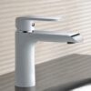 Blossom F01 111 03 Single Handle Lavatory Faucet in Chrome/White