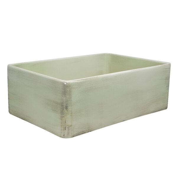 Nantucket Sinks FCFS3020S-ShabbyGreen Vineyard 30 Inch Farmhouse Fireclay Sink in Shabby Green Finish