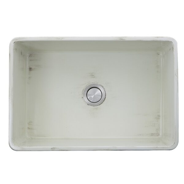 Nantucket Sinks FCFS3020S-ShabbyStraw Vineyard 30 Inch Farmhouse Fireclay Sink in Shabby Straw Finish