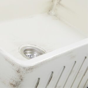 Nantucket Sinks FCFS3020S-ShabbyStraw Vineyard 30 Inch Farmhouse Fireclay Sink in Shabby Straw Finish