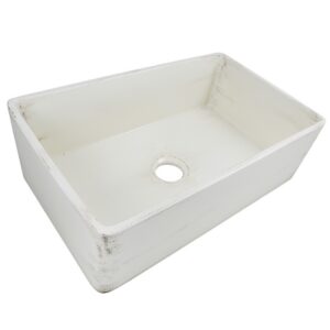 Nantucket Sinks FCFS3020S-ShabbyStraw Vineyard 30 Inch Farmhouse Fireclay Sink in Shabby Straw Finish