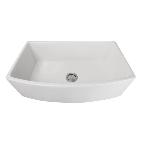 Nantucket Sinks FCFS3320CA-W Vineyard 33 Inch White Farmhouse Fireclay Sink with Curved Apron