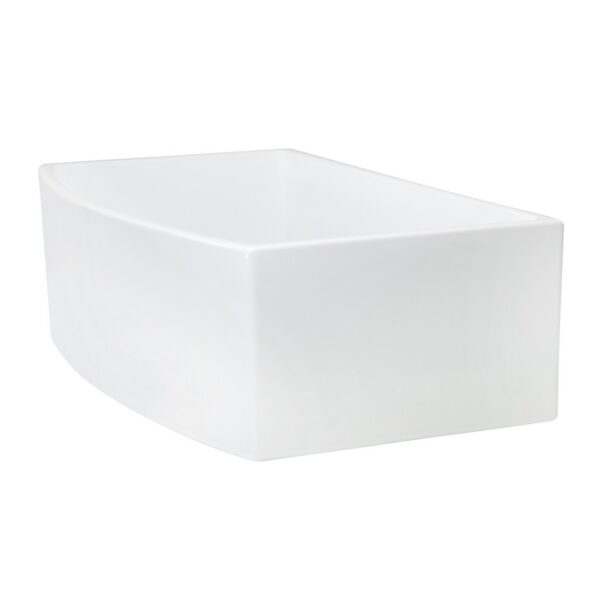 Nantucket Sinks FCFS3320CA-W Vineyard 33 Inch White Farmhouse Fireclay Sink with Curved Apron