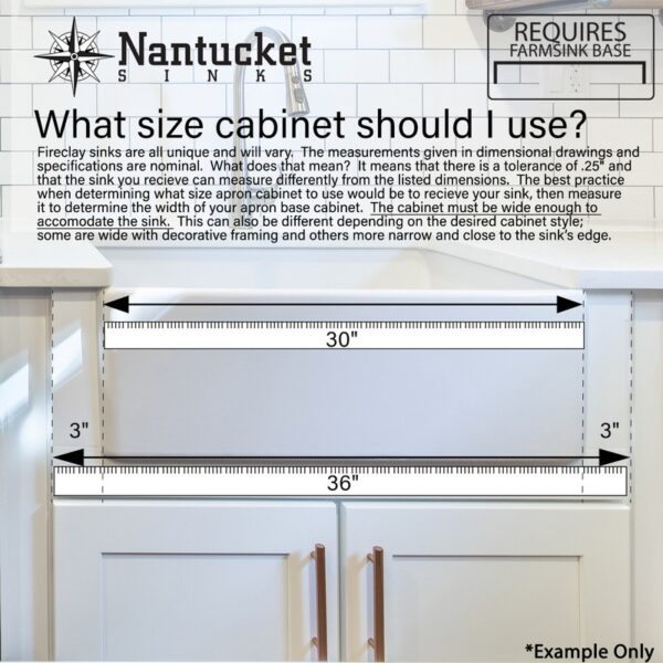 Nantucket Sinks Hyannis-24 Fireclay Farmhouse 24 Inch Apron Sink