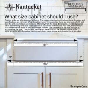 Nantucket Sinks Hyannis-30 Italian Single Bowl 30 Inch Fireclay Kitchen Sink