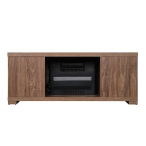 Manhattan Comfort Richmond 60" Fireplace with 2 Drawers and 2 Shelves in Brown