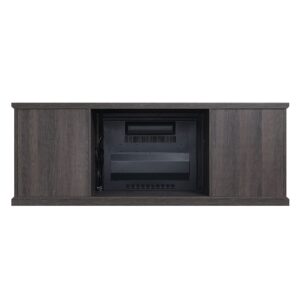 Manhattan Comfort Franklin 60" Fireplace with 2 Doors in Heavy Brown