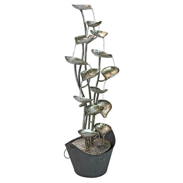 Design Toscano FU72447 16 Inch Rain Forest Leaves Metal Fountain