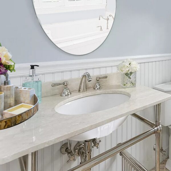 Nantucket Sinks GB-15x12-W Great Point 15 x 15 Inch Glazed Bottom Undermount Oval Ceramic Sink In White