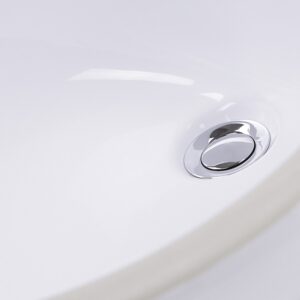 Nantucket Sinks GB-15x12-W Great Point 15 x 15 Inch Glazed Bottom Undermount Oval Ceramic Sink In White