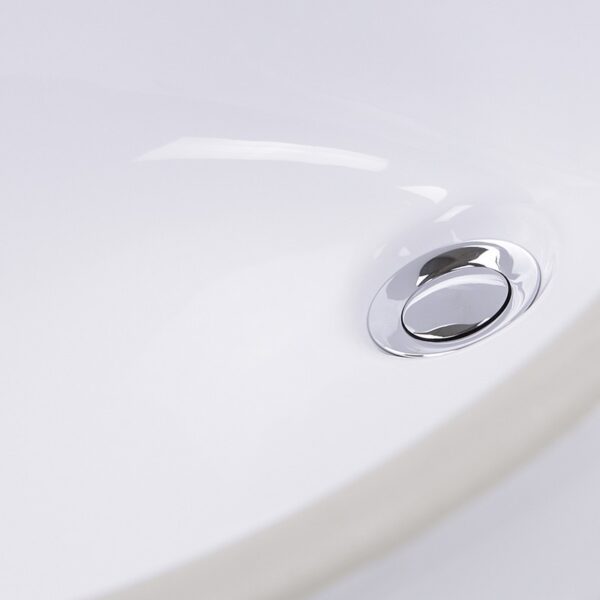 Nantucket Sinks GB-15x12-W Great Point 15 x 15 Inch Glazed Bottom Undermount Oval Ceramic Sink In White