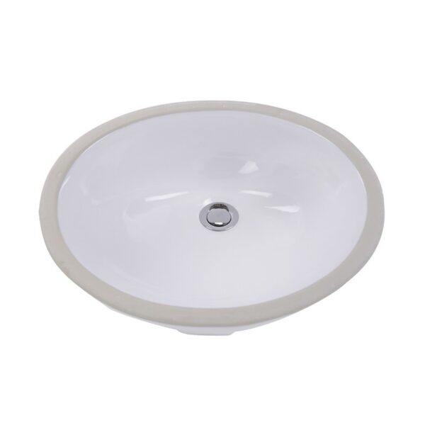 Nantucket Sinks GB-17x14-W Great Point 19.25 Inch Glazed Bottom Undermount Oval Ceramic Sink In White