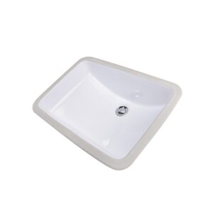 Nantucket Sinks GB-18x12-W Great Point 18 x 12 Inch Glazed Bottom Undermount Ceramic Sink In White