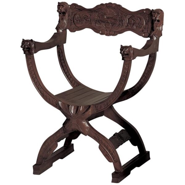 Design Toscano GR122 24 Inch Medieval Cross Frame Chair