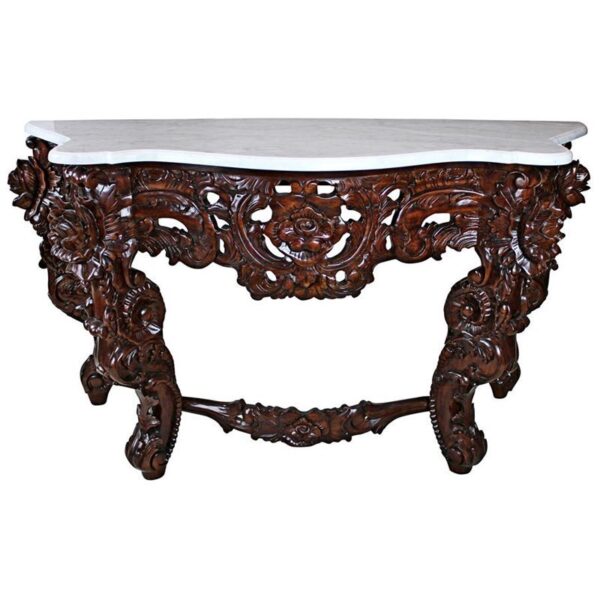 Design Toscano GR325 54 Inch Hapsburg Console Table with Marble Top