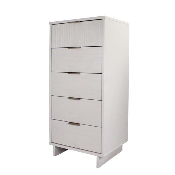 Manhattan Comfort 2-Piece Granville Modern Solid Wood Tall Narrow and Standard Dresser Set in White