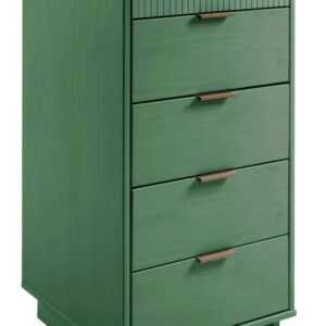 Manhattan Comfort 2-Piece Granville Modern Solid Wood Tall Narrow and Standard Dresser Set in Sage Green