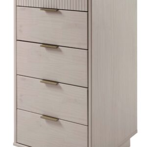 Manhattan Comfort 2-Piece Granville Modern Solid Wood Tall Narrow and Standard Dresser Set in Light Grey