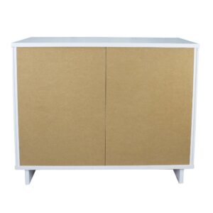 Manhattan Comfort 2-Piece Granville Modern Solid Wood Tall Chest and Standard Dresser Set in White