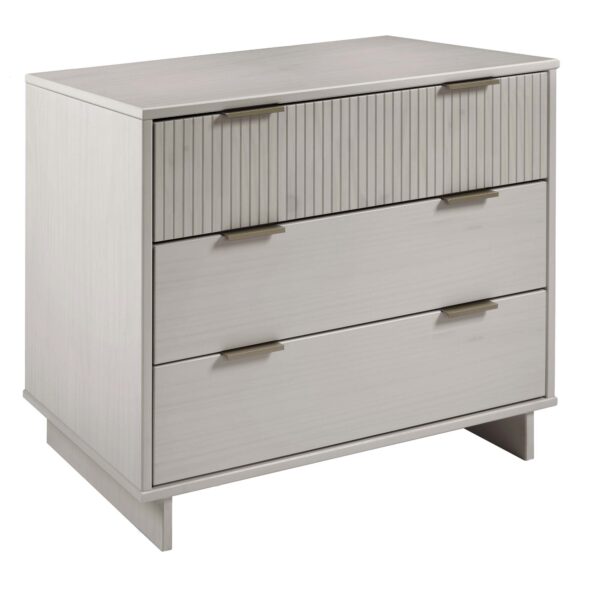 Manhattan Comfort 2-Piece Granville Modern Solid Wood Standard Dresser and Nightstand Set in Light Grey