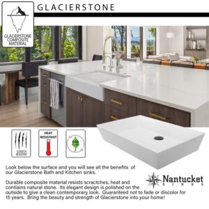 Nantucket Sinks NS-GSEZA32S Retrofit 30.75 Inch Glacierstone Single Bowl EZApron Kitchen Sink in White