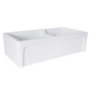 Nantucket Sinks Hyannis-36-DBL Cape 60/40 Double Bowl Farmhouse Apron Fireclay Sink