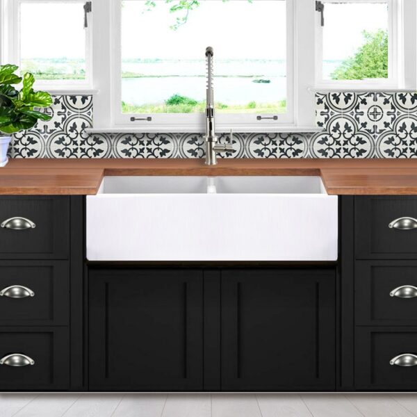 Nantucket Sinks Hyannis-39-DBL Fireclay Farmhouse Apron Sink