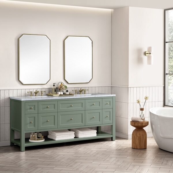 James Martin JM 330-V72 Breckenridge 72 Inch Free-Standing Double Sink Bathroom Vanity with 3 CM Top